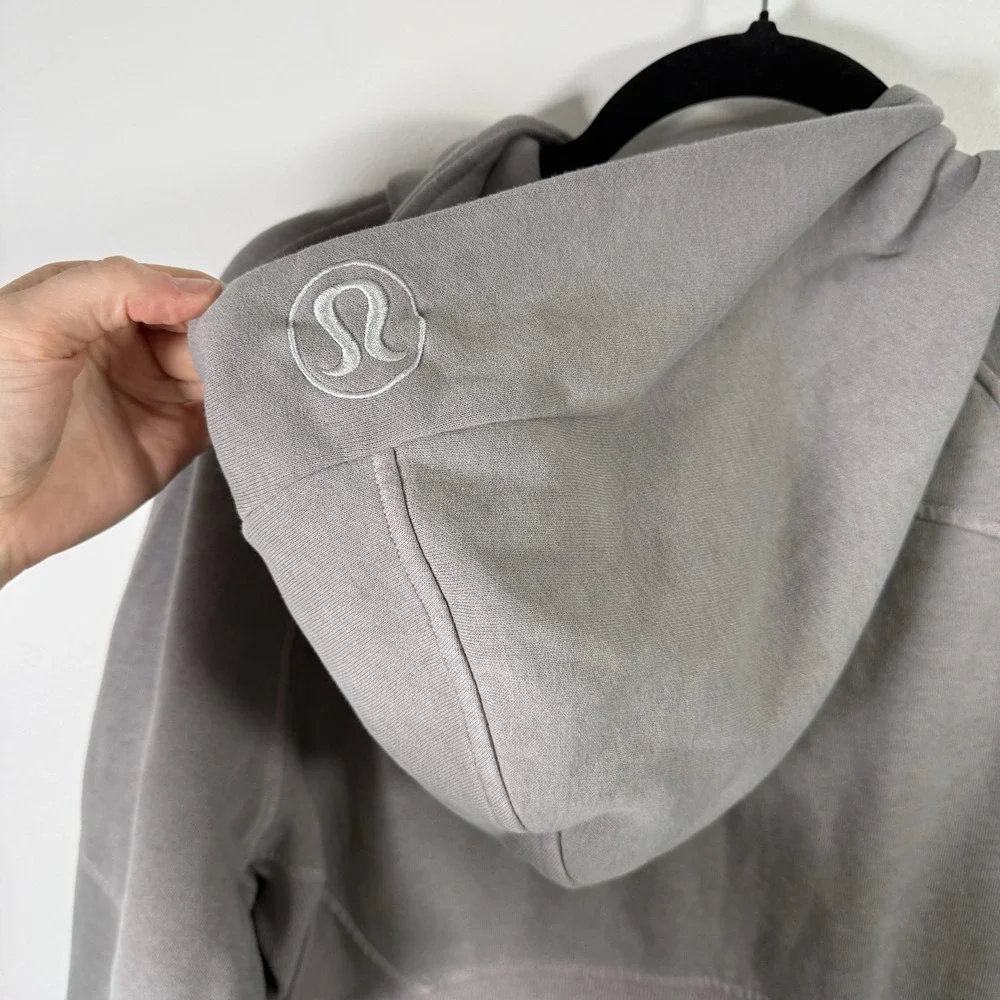 Lululemon Scuba Oversized Full Zip Hoodie Grey Yoga Gym Travel Womens M/L